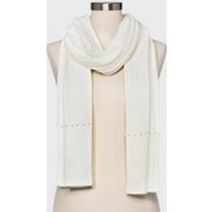 Women’s Faux Pearl Scarf - A New Day - White
